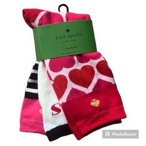 Kate Spade ♠️ New York ❤️ Heart 3 Pack Sock Set Valentine’s Day